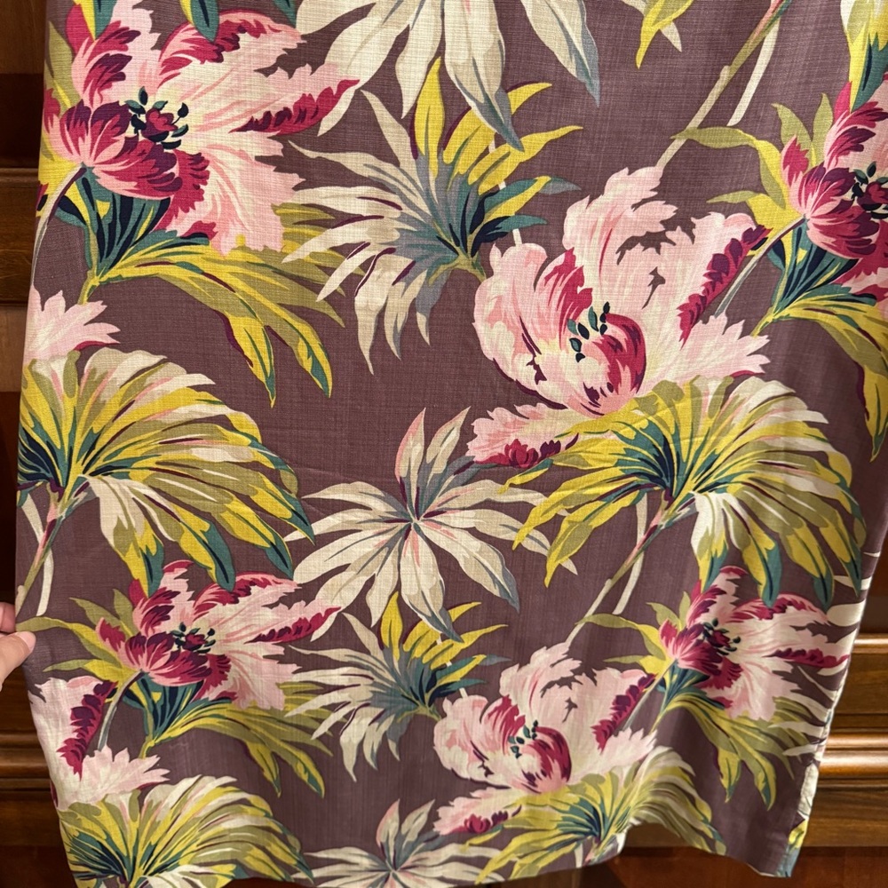 Tommy Bahama Stretch Silk Palm & Hibiscus Print Sleeveless Shift Dress Size 6 - Picture 7 of 11